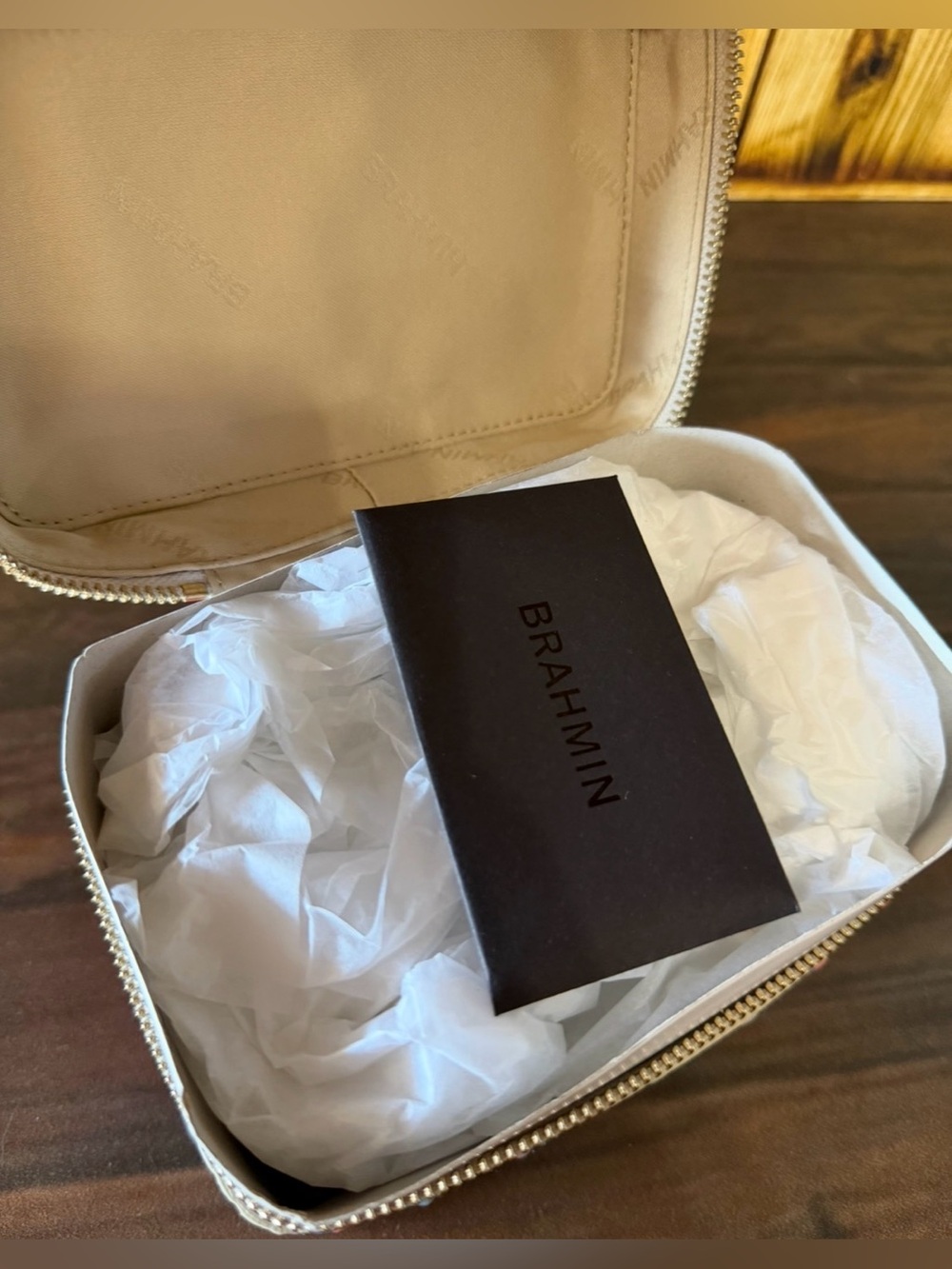 BRAHMIN SMALL CHARMAINE MELBOURNE Makeup Bag Leather IMPRESSION NWT FIRM $ - Picture 10 of 14